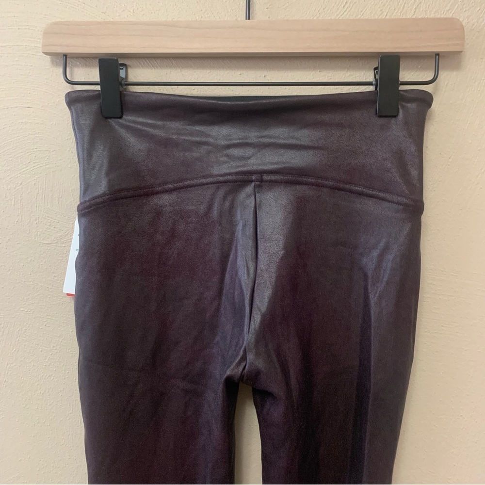 Spanx Faux Leather Leggings in Wine Size Small NWT New - Picture 11 of 16